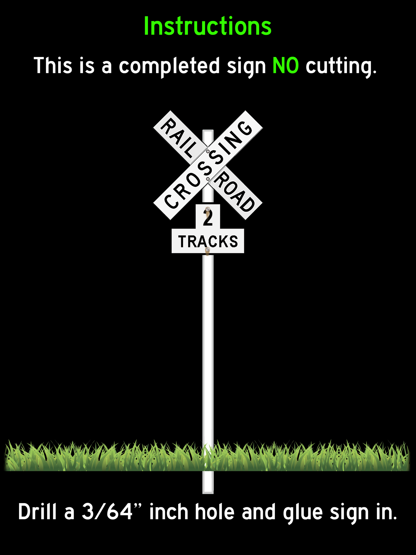 🟢 Crossbuck + 2 Tracks