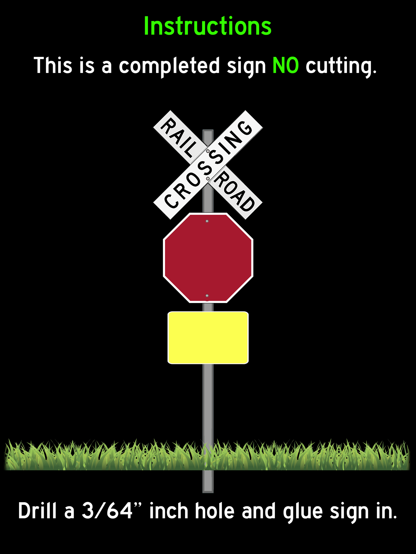 🟢 Crossbuck + Stop + No Train Horn