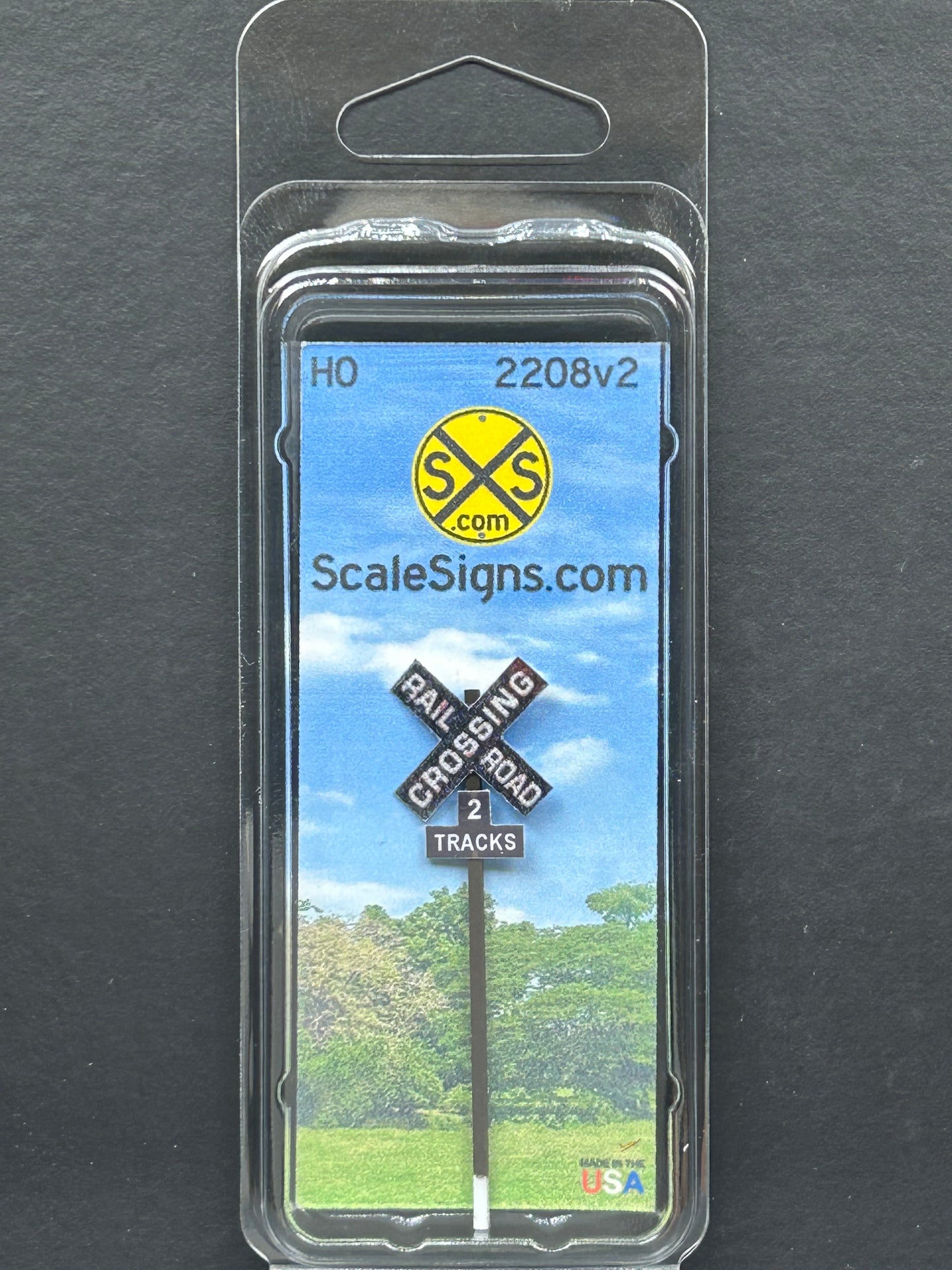 🟢 Crossbuck + 2 Tracks Black