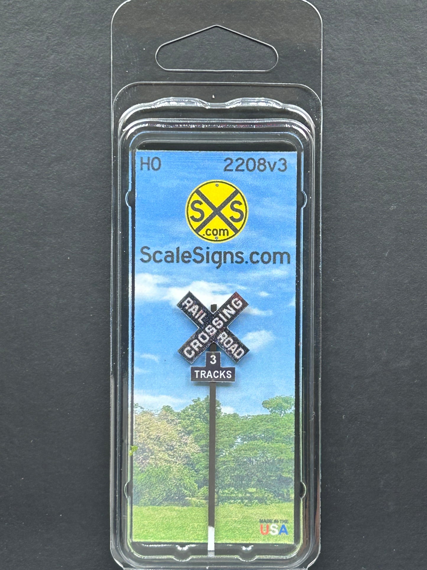 🟢 Crossbuck + 3 Tracks Black