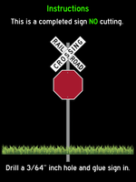 HO-2205-v3 / Weathered Crossbuck + Stop Sign