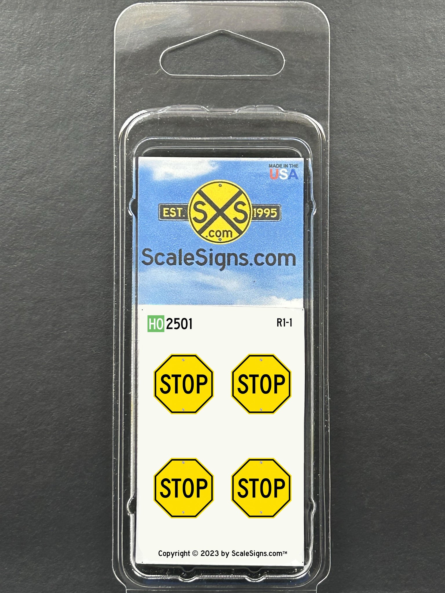 Scale Stop Sign Detailed Model Street and Railroad Signs in 1:87 HO Scale| ScaleSigns.com
