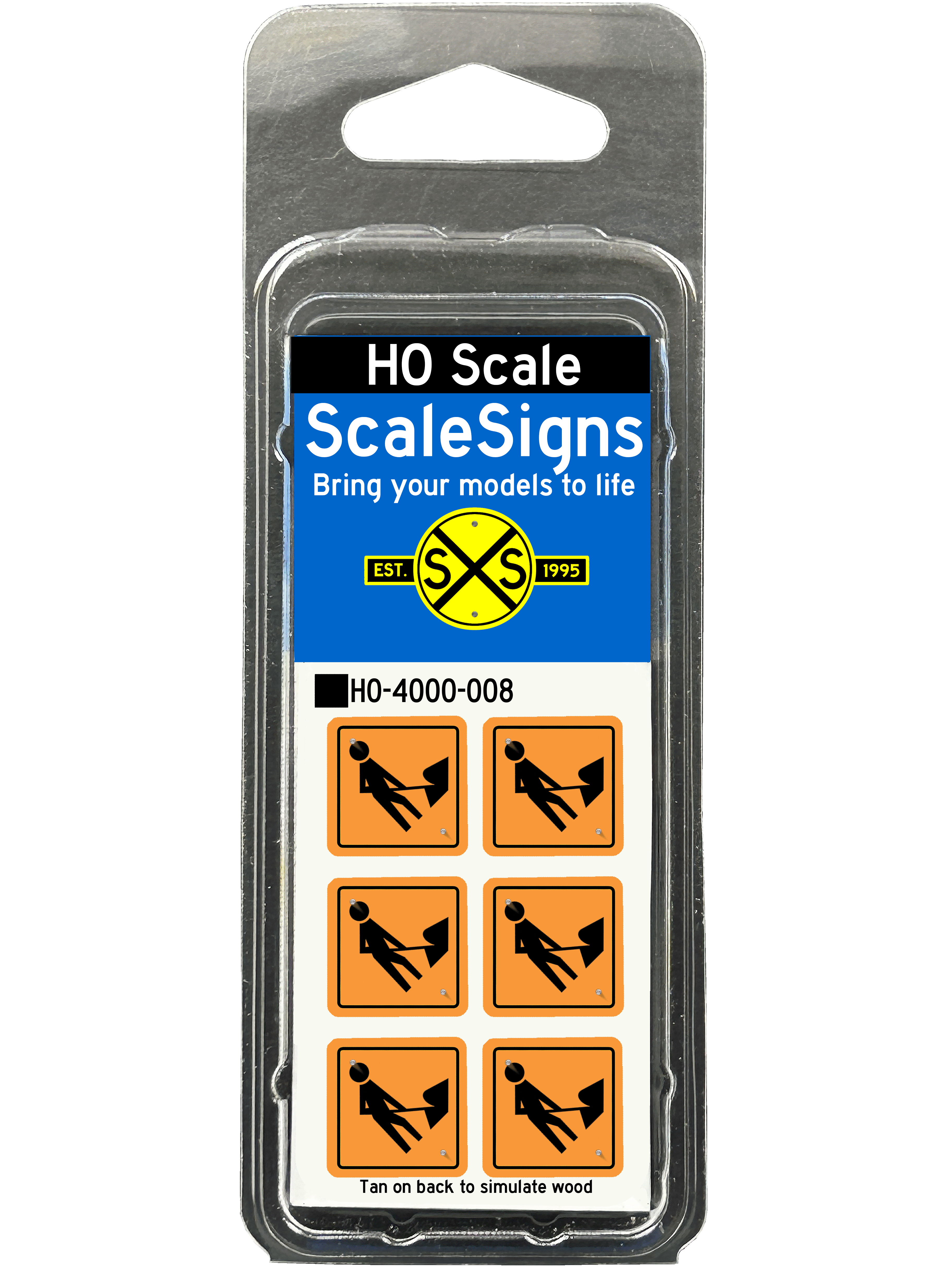Part# HO-4008 / 1:87 HO Scale Construction Signs. – ScaleSigns.com
