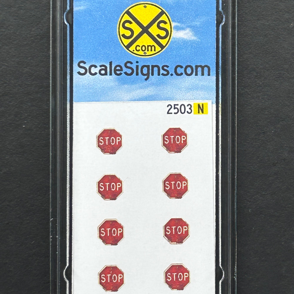 Scale Stop Sign Scale Detailed Model Street and Railroad Signs in 1:160 N Scale ...