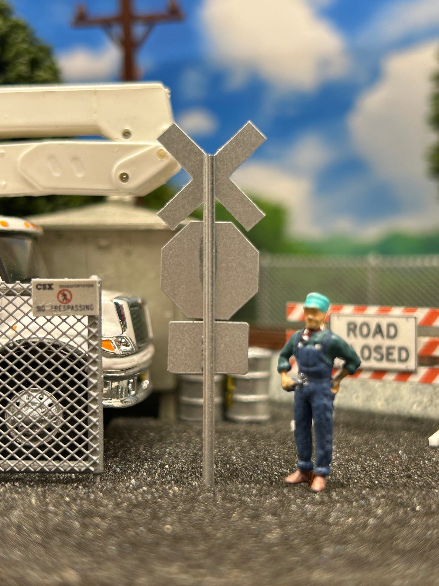 Model Train Crossbuck Scale Detailed Model Street and Railroad Signs in 1:87 HO – ScaleSigns.com
