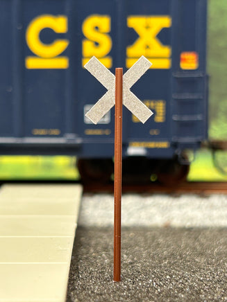 Model Train Crossbuck 🟢 Crossbuck Old| ScaleSigns.com