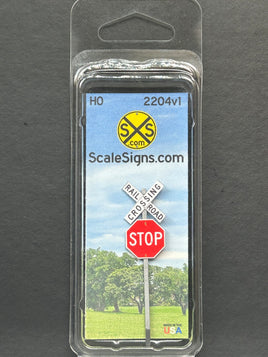 HO-2204-v1 / Crossbuck + Stop Sign