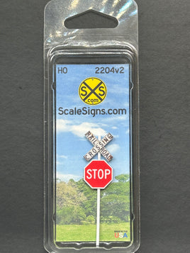 HO-2204-v2 / Crossbuck + Stop Sign