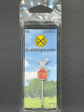 HO-2205-v1 / Crossbuck + Stop Sign