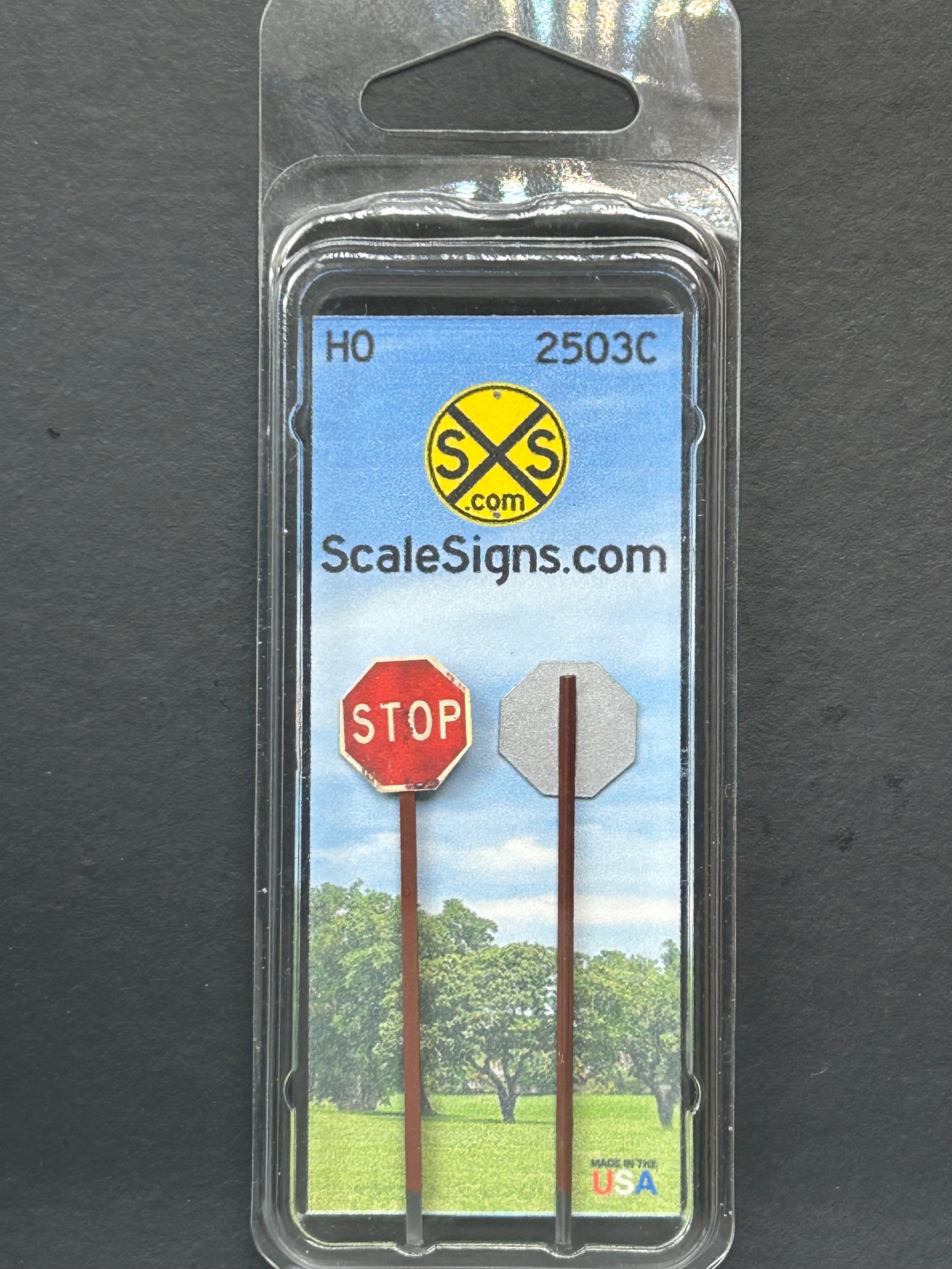 Detailed Model Street and Railroad Signs in 1:87 HO Scale – ScaleSigns.com
