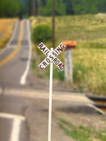 HO-2006-C / White Railroad Crossbuck Lite Rust
