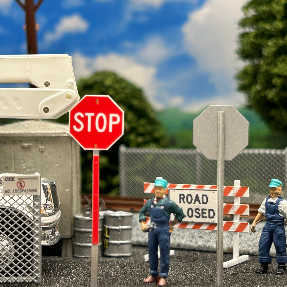 Scale Stop Sign Detailed Model Street and Railroad Signs in 1:87 HO Scale – ScaleSigns.com